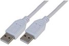 LEAD, USB2.0 A MALE - A MALE, WHITE 5M
