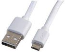 LEAD, USB A MALE-MICRO B MALE,WHITE 1.8M