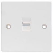 SHUTTERED KEYSTONE FACEPLATE, 1PORT, WHT