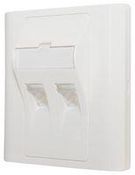 ANGLED KEYSTONE FACEPLATE, 2P, ABS, WHT