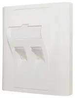 ANGLED KEYSTONE FACEPLATE, 2P, ABS, WHT