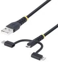USB CBL, 2.0 A PLUG-LIGHT/MICRO B/C PLUG