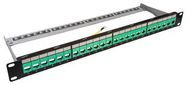 KEYSTONE PATCH PANEL, 1U, 24PORT, GREEN
