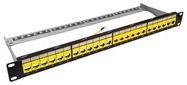 KEYSTONE PATCH PANEL, 1U, 24PORT, YELLOW