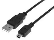 USB CABLE, TYPE A PLUG-MINI B PLUG, 1M