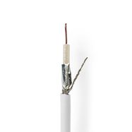 Coax Cable On Reel | RG6T | 75 Ohm | Double Shielded | ECA | 100.0 m | Coax | PVC | White | Reel