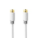 Satellite & Antenna Cable | F Male | F Male | Gold Plated | 75 Ohm | Single Shielded | 10.0 m | Round | PVC | White | Window Box