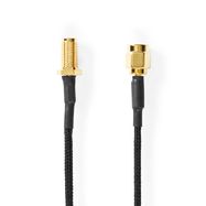 SMA Cable | SMA Female | SMA Male | Gold Plated | 50 Ohm | Single Shielded | 0.50 m | Round | Braided | Black | Box