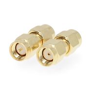 SMA Adapter | SMA Male Reverse Polarity | SMA Male | Gold Plated | 50 Ohm | Straight | Copper | Gold | 2 pcs | Box