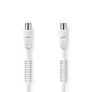 Coax Cable | IEC (Coax) Male | IEC (Coax) Female | Nickel Plated | 100 dB | 75 Ohm | Double Shielded | 2.00 m | Round | PVC | White | Box