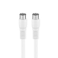 Satellite & Antenna Cable | F Male Quick | F Male Quick | Nickel Plated | 75 Ohm | Double Shielded | 1.00 m | Round | PVC | White | Box