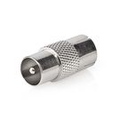 Satellite & Antenna Adapter | IEC (Coax) Male | IEC (Coax) Female | Nickel Plated | 75 Ohm | Straight | Metal | Silver | 1 pcs | Envelope