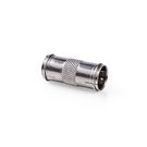 Satellite & Antenna Adapter | F Male Quick | F Male Quick | Nickel Plated | 75 Ohm | Straight | Metal | Silver | 10 pcs | Envelope