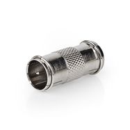 Satellite & Antenna Adapter | F Male Quick | F Male Quick | Nickel Plated | 75 Ohm | Straight | Metal | Silver | 10 pcs | Envelope