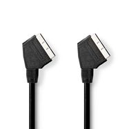 SCART Cable | SCART Male | SCART Male | Nickel Plated | 480p | 2.00 m | Round | PVC | Black | Box