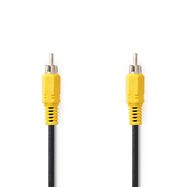 Composite Video Cable | RCA Male | RCA Male | Nickel Plated | 480p | 5.00 m | Round | PVC | Black | Label