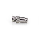 BNC Connector | Straight | Male | Nickel Plated | 50 Ohm | Twist-on | Cable input diameter: 5.0 mm | Steel | Silver | 25 pcs | Polybag