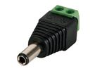 Power plug DC 2.5x5.5 mm, cable mount, screw contacts