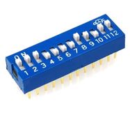 DIP Switch 12 pins, ON-OFF; 0.05A/12VDC, THT