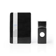 Wireless Doorbell Set | Mains Powered | 220 - 240 V AC 50 Hz | 1x CR2032 | Volume: 80 dB | Signal range: 300 m | IP44 | Adjustable volume | 36 Melodies | 1 Receiver | Black