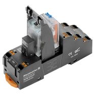 DRMKITP 24VDC 2CO LD/PB Relė su lizdu, 24 V DC, 2CO, AgNi kontaktai, 10 A, PUSH IN, LED, šunt. diodas, TEST, Weidmuller