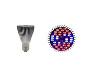 Lemputė LED E27 230V 7W SMD 5630 augalų auginimui, Raudona + Mėlyna, plataus kampo