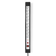 Extension Socket | Type F (CEE 7/7) | 10-Way | 3.00 m | 3680 W | 16 A | Kind of grounding: Side Contacts | 230 V AC 50/60 Hz | Socket angle: 45 ° | H05VV-F 3G1.5mm² | On/Off switch | Black