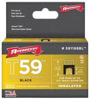 6MM X 6MM BLACK INS STAPLES (300)