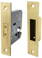 3IN FIRE MORTICE DEADLOCK EURO BRASSED