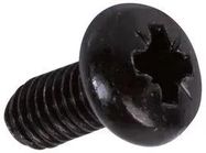 SCREW, POZI PAN, STEEL, BLK, M3X6, PK100