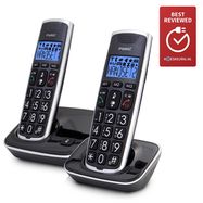 Senior DECT telephone with large keys and 2 handsets black