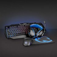 Gaming Combo Kit | 4-in-1 | Keyboard, Headset, Mouse and Mouse Pad | Black / Blue | QWERTY | US Layout