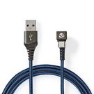 USB Cable | USB 2.0 | USB-A Male | USB-C™ Male | 480 Mbps | Gold Plated | 1.00 m | Round | Braided / Nylon | Black / Blue | Cover Window Box