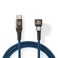 USB Cable | USB 2.0 | USB-C™ Male | USB-C™ Male | 480 Mbps | Gold Plated | 2.00 m | Round | Braided / Nylon | Black / Blue | Cover Window Box