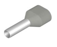 Wire-end ferrule, Twin wire-end ferrule, 15 mm, 12 mm, grey