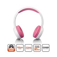 Kids headphone 85dB with stickers Pink