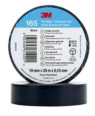 Vinyl Electrical Tape 3M Temflex 165 19mmx15mmx20m, black, 3M