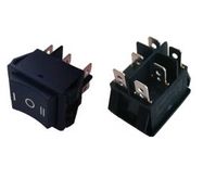 Rocker switch; ON-OFF-ON, fixed, 6pins, 15A/250Vac, 22x28mm DP3T, RoHS