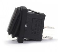 Rocker switch; ON-OFF, fixed, 2pins. 6A/250Vac, waterproof, juodas