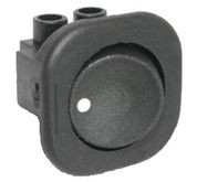 Rocker switch; ON-OFF, fixed, 2pins. 6A/250Vac, Ø19.8mm, SPST, round black