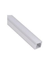 Aluminum profile with white cover for LED strip, anodized, surface, high, LINE, 2m