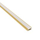Aluminum profile with white cover for LED strip, golden, surface LINE MINI 2m