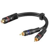 Audio/video cable 0.20m, RCA phono socket -> 2 RCA phono plug