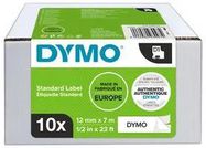LABEL PRINTER TAPE, 12MM X 7M, BLK/WHT