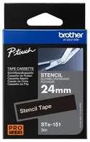 TAPE, LABEL PRINTER, BLK/WHT, 3MX24MM