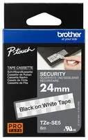 TAPE, LABEL PRINTER, BLK/WHT, 8MX24MM