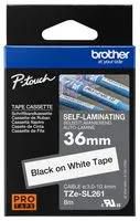TAPE, LABEL PRINTER, BLK/WHT, 8MX36MM