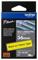 TAPE, LABEL PRINTER, BLK/YLW, 8MX36MM