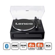 Turntable with 4 speakers built-in and Bluetooth® reception Black
