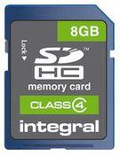 SDHC CARD, 8GB, CLASS 4, INTEGRAL